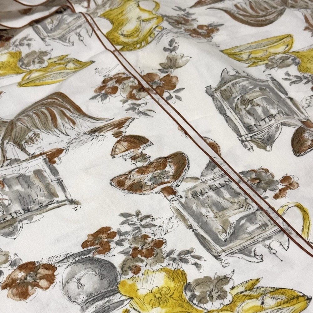 Vintage California Hand Prints Colonial Tavern Phelps Inn Table Cloth 86"x60"